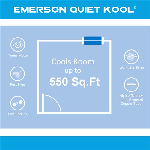 Emerson Quiet - 12,000 BTU Through the Wall Air Conditioner, 230V | EATC12RE2T