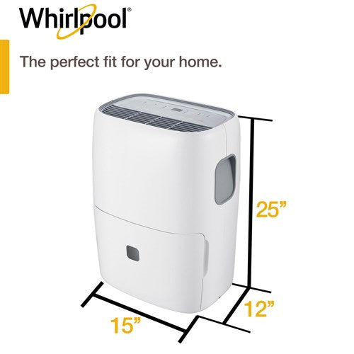 Whirlpool - 40 Pint Dehumidifier with Pump, White, E-Star - WHAD40PCW