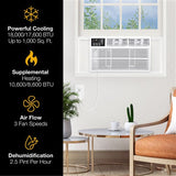 Whirlpool - 18,000 Btu Heat and Cool Window AC, White - WHHW182BW