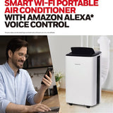 Honeywell - 13, 000 BTU Smart Wi-Fi Portable Air Conditioner, Dehumidifier - HF2CESVWK8
