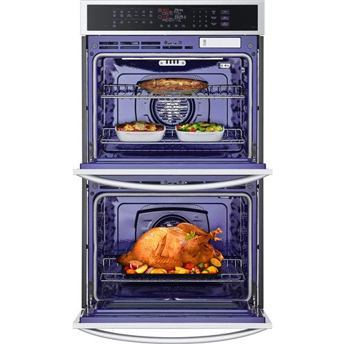 LG - 9.4 CF / 30" Smart Double Wall Oven with True Convection, InstaView - Electric Wall Ovens - WDEP9427F