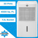 Kinghome - 50 Pint Dehumidifier with Pump (Old 70 Pint), Energy Star - KHD50BWP