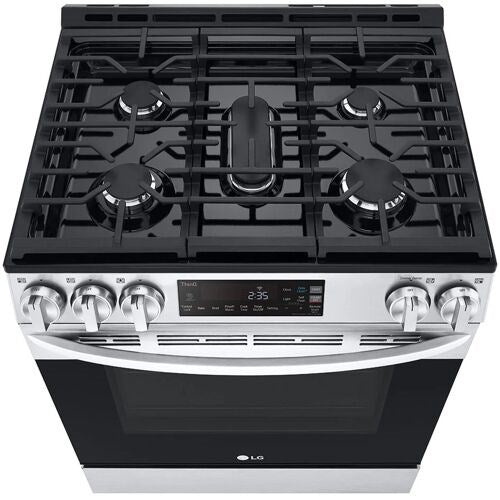 LG - 5.8 CF Gas Single Oven Slide-In Range, EasyClean Plus Self Clean, ThinQ - LSGL5831F