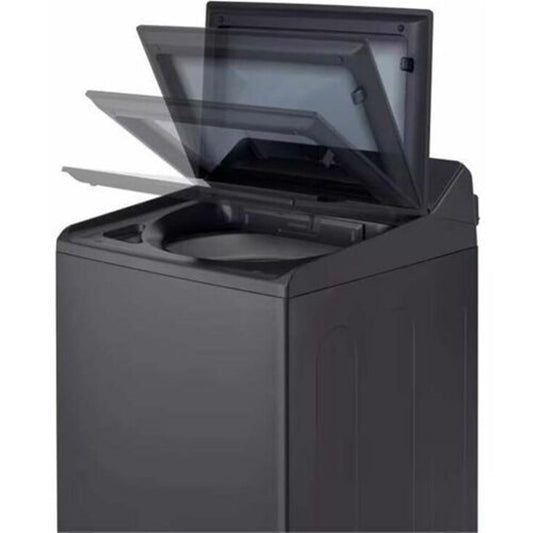 LG - 5.5 CF Top Load Washer, LCD Digital Dial Control, TurboWash3D, Easy Unload - Black Steel - WT7900HBA