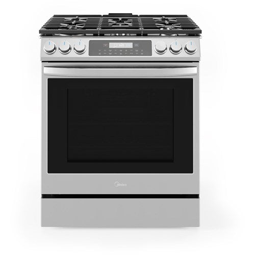Midea - 6.1 CF / 30" Gas Range, Convection, Wi-Fi - Stainless - MGS30S2AST