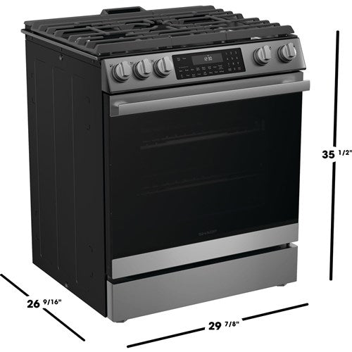Sharp - 6.1 CF / 30" Gas Slide-In Range, Convection, AirFry - SSG3065JS