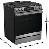 Sharp - 6.1 CF / 30" Gas Slide-In Range, Convection, AirFry - SSG3065JS