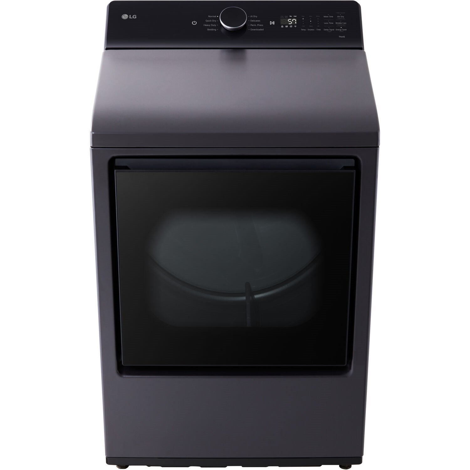 LG - 7.3 cu. ft. 7.3 CF Electric Dryer, Wi-Fi, Easy Load, AI Sensor Dry - Black Matte - DLE8400BE