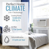 Keystone - 12, 000 BTU Heat and Cool Window Air Conditioner, R32 | KSTHW12B