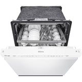LG - 24" Front Control Dishwasher, 48 dBA, QuadWash, EasyRack Plus, 3rd Rack - LDFN4542W