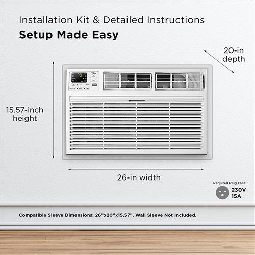 TCL - 10,000 BTU Smart Through-the-Wall AC 230V - White - H10T9EX1-A