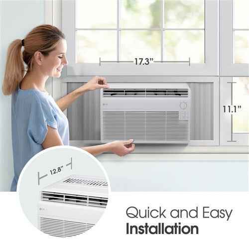 LG - 5,000 BTU Window Air Conditioner, Flat Panel, R32 - White