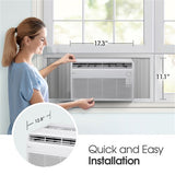 LG - 5,000 BTU Window Air Conditioner, Flat Panel, R32 - White