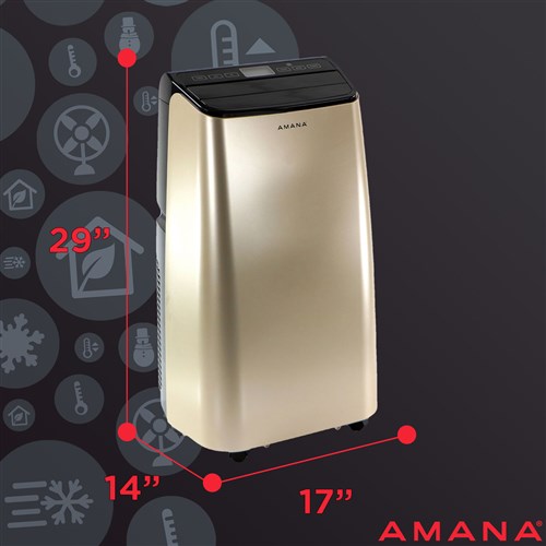 Amana - 10, 000 BTU Portable AC - Black/Gold | AMAP101AD-2