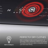 LG - 7.3 CF Electric Dryer, Wi-Fi, Easy Load, AI Sensor Dry - DLE8400WE