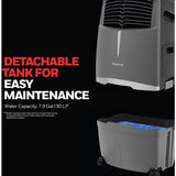 Honeywell 525 CFM Indoor/Outdoor Evaporative Air Cooler (Swamp Cooler) with Remote Control in Gray