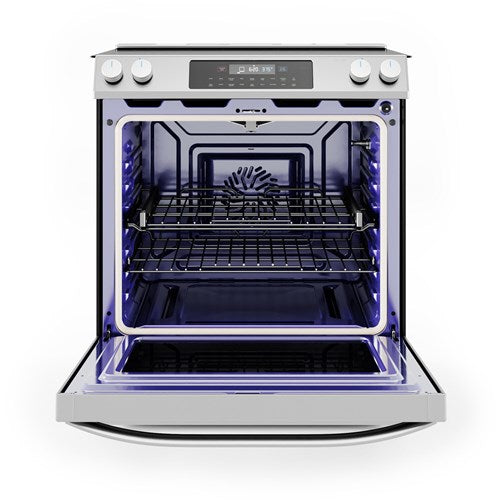 Midea - 6.3 CF / 30" Electric Range, Convection, Wi-Fi - Stainless - MES30S4AST