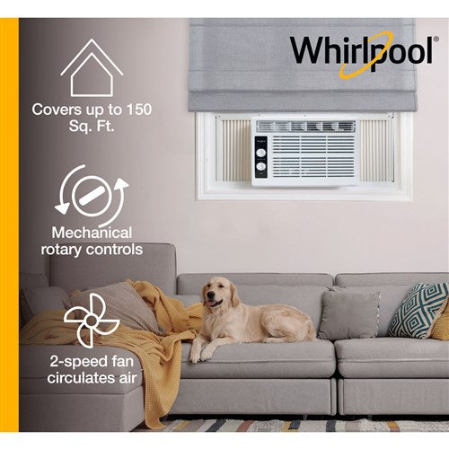 Whirlpool 5,000 BTU 115V Window-Mounted Air Conditioner with Mechanical Controls | WHAW050CW