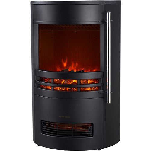 Cambridge - 25"x16"x16" Round Free Standing Fireplace - Black