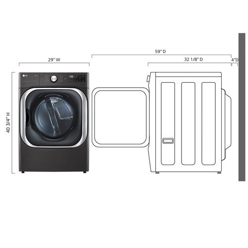 LG - 9.0 CF Mega Capacity Gas Dryer with Sensor Dry, Turbo Steam - DLGX8901B