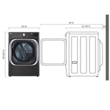 LG - 9.0 CF Mega Capacity Gas Dryer with Sensor Dry, Turbo Steam - DLGX8901B