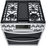 LG - 6.9 CF Smart Gas Double Slide-In, ProBake, Convection, InstaView,Air FryGas Slide-In - LTGL6937F