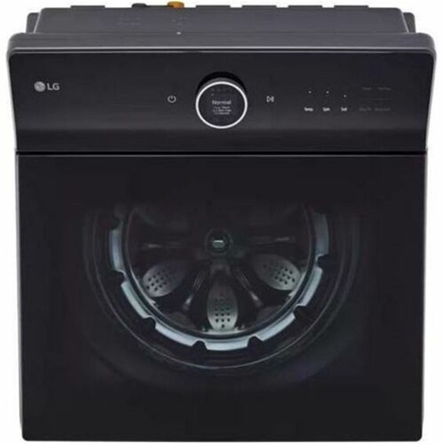 LG - 5.5 CF Top Load Washer, LCD Digital Dial Control, TurboWash3D, Easy Unload - Black Steel - WT7900HBA