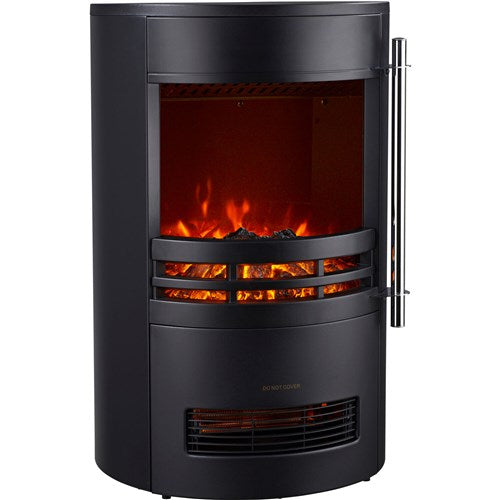 Cambridge - 25"x16"x16" Round Free Standing Fireplace - Black