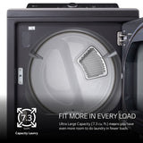 LG - 7.3 cu. ft. 7.3 CF Electric Dryer, Wi-Fi, Easy Load, AI Sensor Dry - Black Matte - DLE8400BE