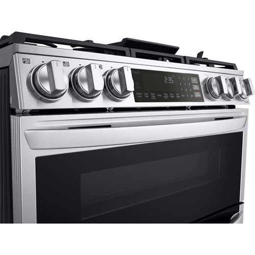 LG - 6.9 CF Smart Gas Double Slide-In, ProBake, Convection, InstaView,Air FryGas Slide-In - LTGL6937F