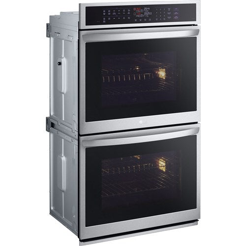 LG - 9.4 CF / 30" Smart Double Wall Oven with True Convection, InstaView - Electric Wall Ovens - WDEP9427F