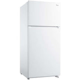 Midea - 18 CF Top Mount Refrigerator, Glass Shelves, Ice Maker Ready, ESTAR - MRT18S3AWW