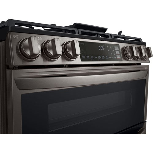 LG - 6.9 CF Smart Gas Double Slide-In, ProBake, Convection, InstaView,Air Fry - Gas Slide-In - LTGL6937D