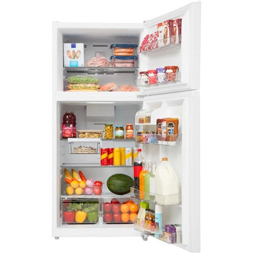 Midea - 21 CF Top Mount Refrigerator, Glass Shelves, Ice Maker Ready, ESTAR - MRT21D3BWW