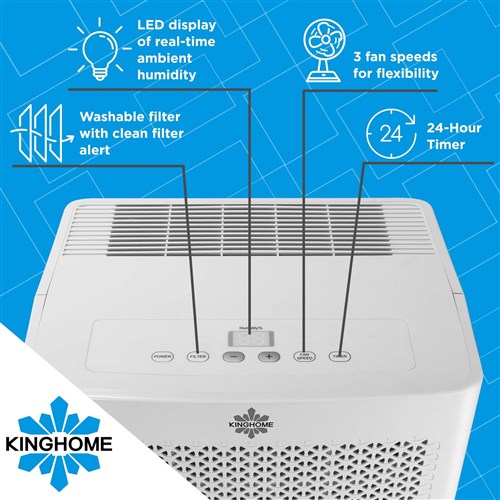Kinghome - 35 Pint Dehumidifier (Old 50 Pint), Energy Star - KHD35BW
