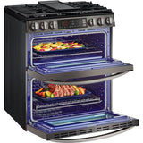 LG - 6.9 CF Smart Gas Double Slide-In, ProBake, Convection, InstaView,Air Fry - Gas Slide-In - LTGL6937D