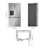 LG - 31 CF 3 Door French Door, Ice and Water with Dual Ice - LRFXS3106S