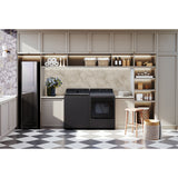 LG - 7.3 cu. ft. 7.3 CF Electric Dryer, Wi-Fi, Easy Load, AI Sensor Dry - Black Matte - DLE8400BE