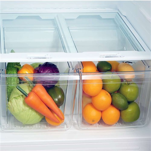 Midea - 18 CF Top Mount Refrigerator, Glass Shelves, Ice Maker Ready, ESTAR - MRT18S3AWW