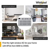 Whirlpool Energy Star 18,000 BTU 230V Window-Mounted Air Conditioner with Remote Control | WHAW182BW