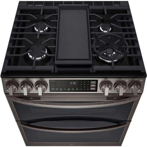 LG - 6.9 CF Smart Gas Double Slide-In, ProBake, Convection, InstaView,Air Fry - Gas Slide-In - LTGL6937D