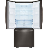 LG - 22 CF French Door Super Capacity: 22 cu. ft. Black Stainless Refrigerators - LFCS22520D