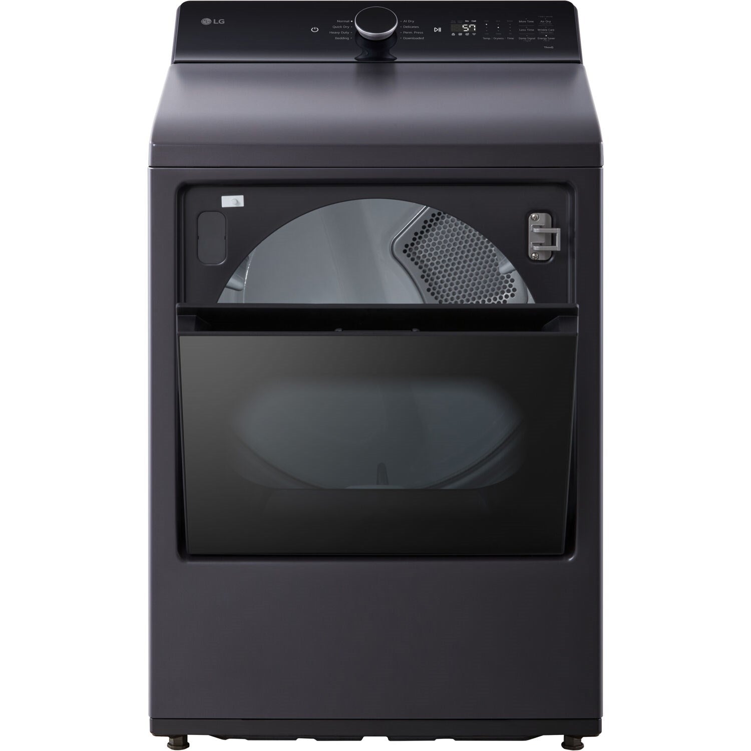 LG - 7.3 cu. ft. 7.3 CF Electric Dryer, Wi-Fi, Easy Load, AI Sensor Dry - Black Matte - DLE8400BE