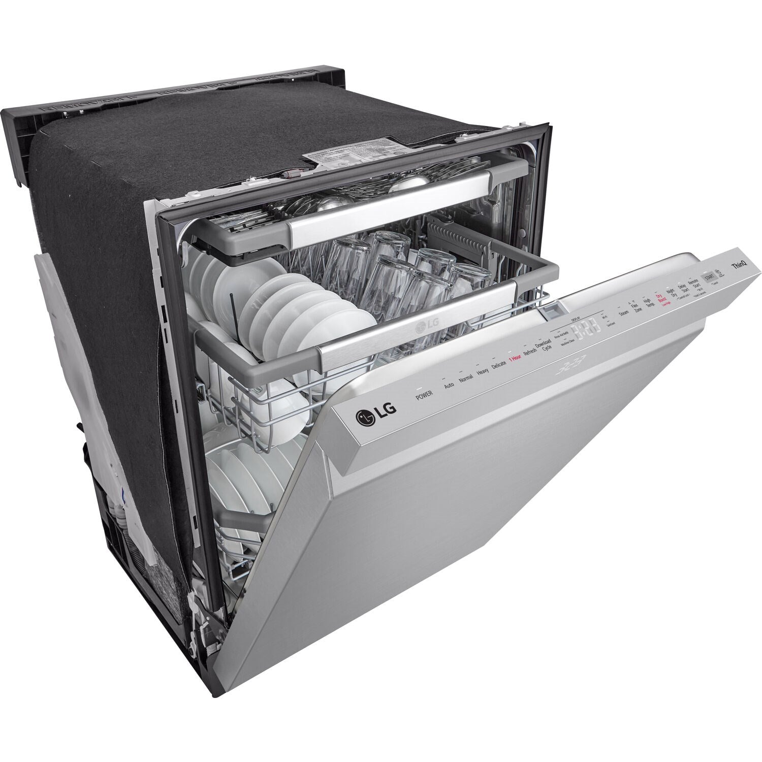 LG - 24" Top Control Dishwasher, 42dB, Smart WiFi, Quad Wash Pro, Dynamic Dry Dishwashers - LDPH7972S