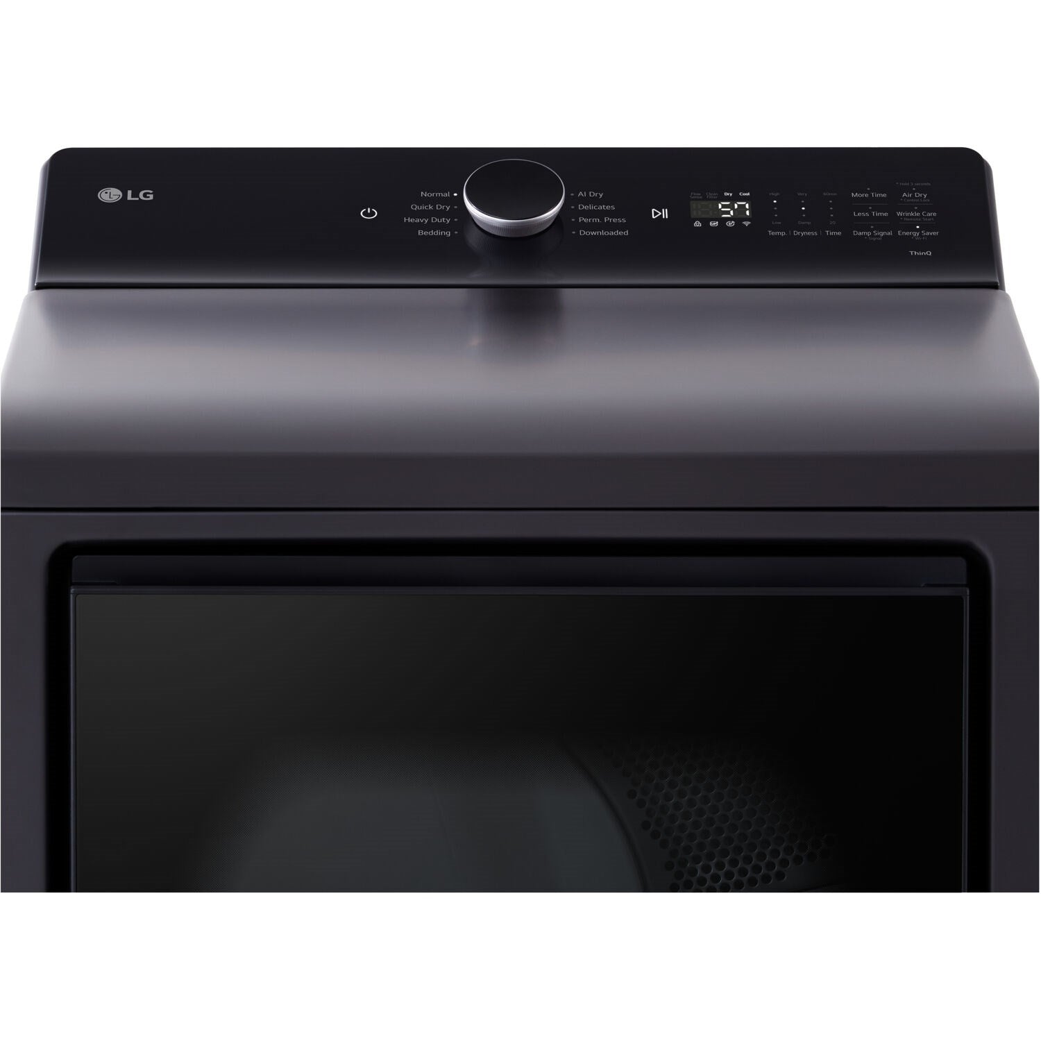 LG - 7.3 cu. ft. 7.3 CF Electric Dryer, Wi-Fi, Easy Load, AI Sensor Dry - Black Matte - DLE8400BE