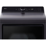 LG - 7.3 cu. ft. 7.3 CF Electric Dryer, Wi-Fi, Easy Load, AI Sensor Dry - Black Matte - DLE8400BE