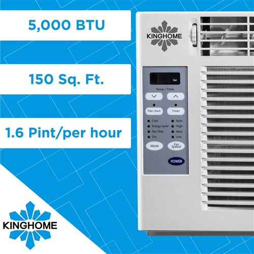 Kinghome - 5,000 BTU Window Air Conditioner with Electronic Controls, Energy Star | KHW05BTE