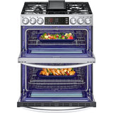 LG - 6.9 CF Smart Gas Double Slide-In, ProBake, Convection, InstaView,Air FryGas Slide-In - LTGL6937F