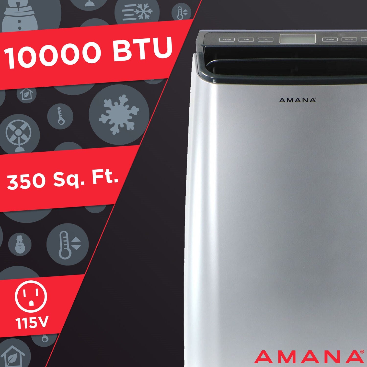 Amana - 10,000 BTU Portable AC - Portable - AMAP101AW-2