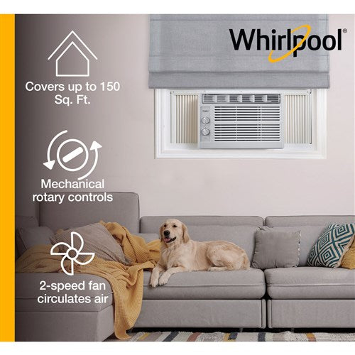 Whirlpool 5,000 BTU 115V Window-Mounted Air Conditioner with Mechanical Controls | WHAW050BW